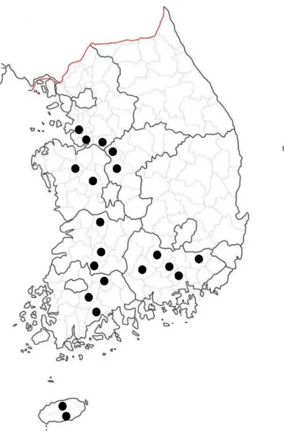 Fig. 2. Soil sampling sites in South Korea