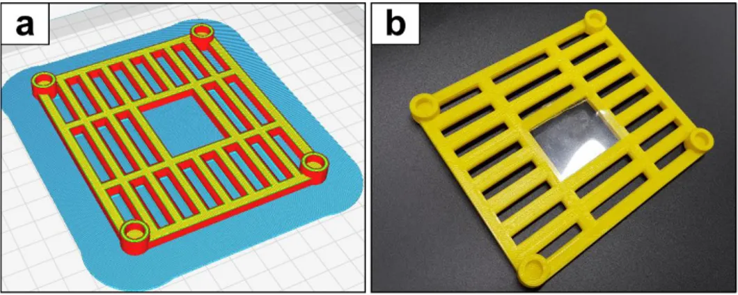 Figure 9. 3D printing and door attachment of the queen excluder a Preparation of 