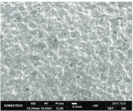 Fig. 6. Scanning electron microscope image of machined  surface with  A B C D E  machining conditions