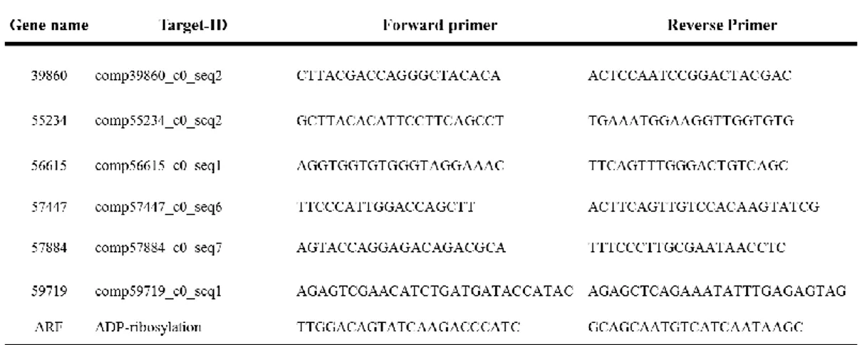 Table 6. Primer used in qPCR 