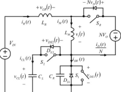 Fig. 9. Equivalent circuit of the flyback converter 