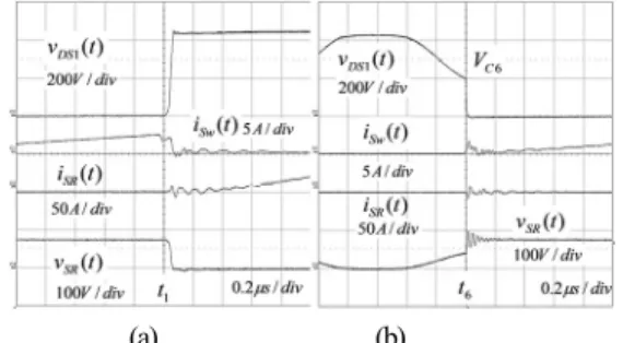 Fig. 14. (a) Turn-off state waveform of main switch at 60W. 