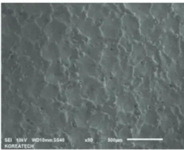 Fig. 6. Scanning electron microscope image of machined  surface by using copper electrode