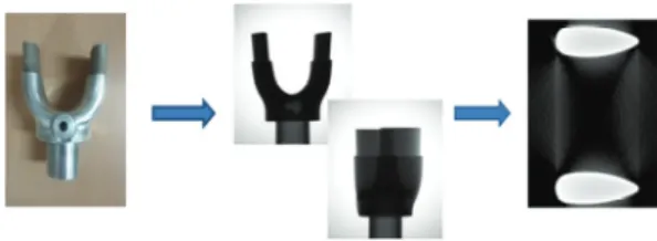 Fig. 2. Slice image conversed by the FDK algorithm  application on the 2D X-ray image
