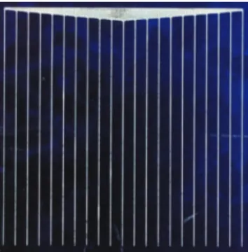 Fig. 7. Illuminated AM1.5 J-V characteristics for the  fabricated pn solar cell with amorphous n-type  silicon thin film on p-Si (100) substrate