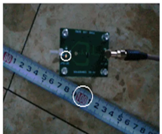 Fig. 6. LED operation and maximum distance (100 cm).