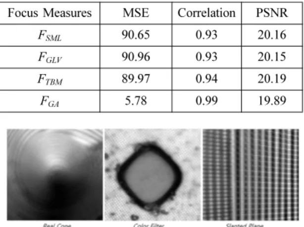 Fig. 3. Depth maps using F SML ,  F TBM  and F GLV . 
