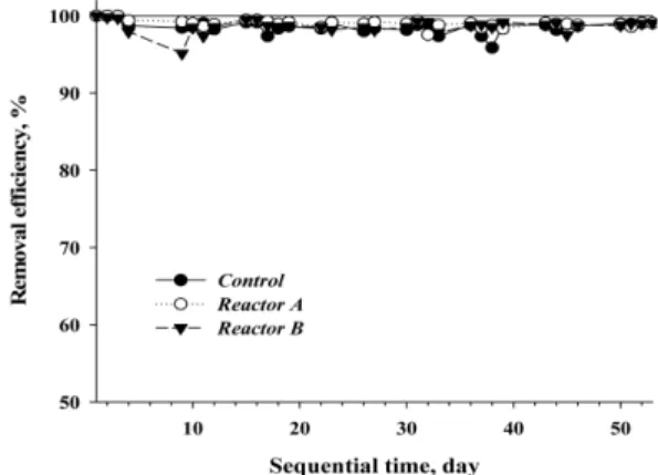 Fig. 3. Ammonia removal efficiency (stage 2).