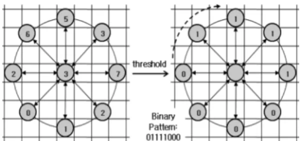 Fig. 2. Example of estimating LBP code.
