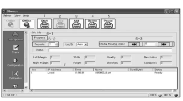 Fig. 12 는 프린터 총괄 제어를 위한 Oberon program 의 화면이다. 이 Oberon은 원하는 그림파일을 open/