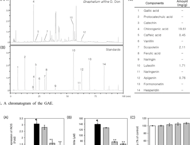 Figure 1. A chromatogram of the GAE.
