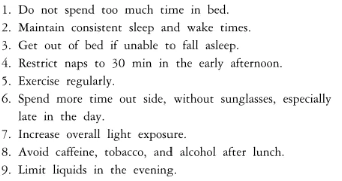Table 2. Sleep hygiene tips