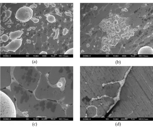Fig. 6. SEM morphology of surface of Al-20%Sn alloy after heat-treatment at 250 o C for 40 min.