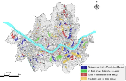 Fig. 1. Current status of 128 flood-prone areas in Seoul