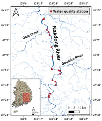 Fig. 1. Location of water quality stations for SS
