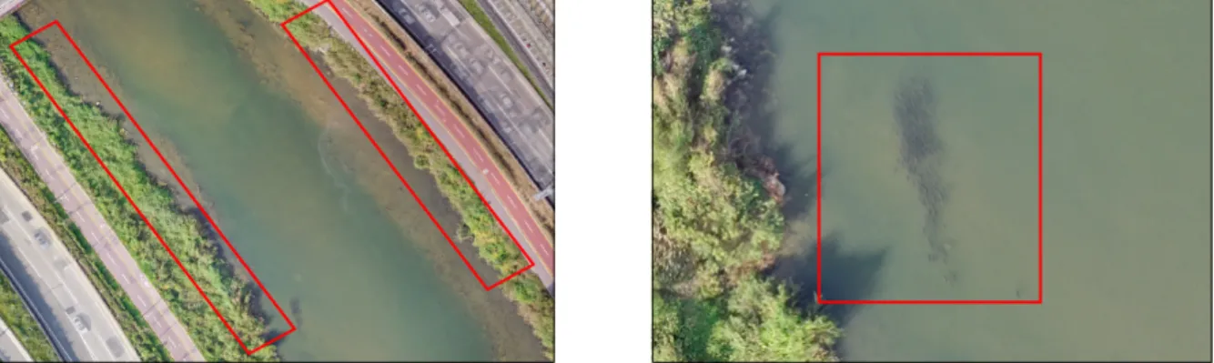 Fig. 7. Aerial images taken by the drone where larger errors occur