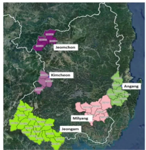 Fig. 1. Location map of standard basins in this study