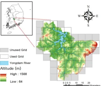 Fig. 2. Map of Yongdam catchments