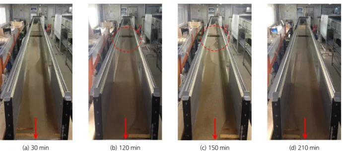 Fig. 3. Bar migration with time for Run-3
