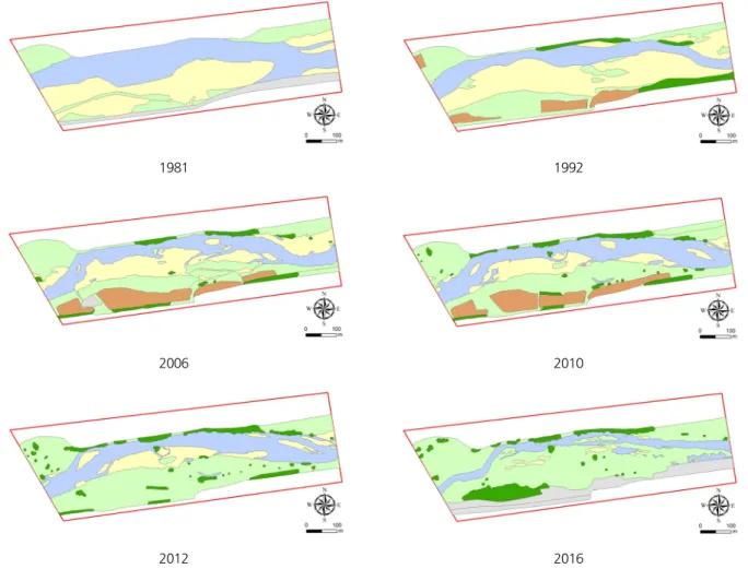 Fig. 5. Vegetation variation of Cheongmi river