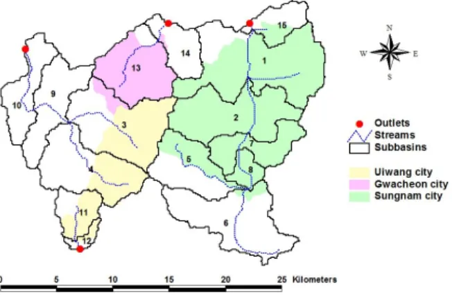 Fig. 1. Study area and watershed delineation