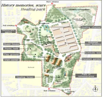 Figure 14. Master plan of the Armed Forces Gwangju Hospital Source : Sanha T&amp;C, 2017