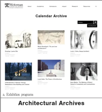 Figure 1. Exhibition programs at AA