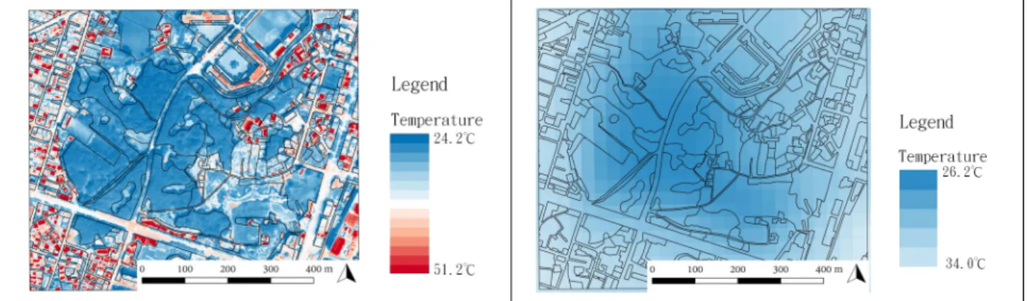 Table 6. Surface temperature by land cover classificationFigure 8. LST map of study site according to image