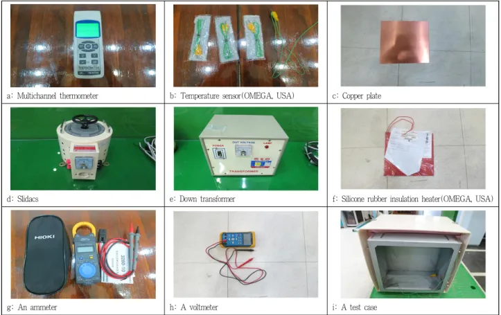 Figure 5. Thermal conductivity (k) measurement equipment 점이지만 수분에 취약하며, 작업성이 떨어진다. 또한, 그라스포는 글라스울과 거의 성분이 비슷하지만 특수 내열 처리된 유리섬유의 실로 직조한 포직으로 기계적 특성 및 화학적 특성이우수하여 고온에서 유연성 유지 및 인장 강도가 높고, 단열 마감재, 단열/절연용 커버, 열 차단 커튼 등으로 널리 사용되며,사용온도는 350℃∼550℃ 정도이다.수성연질폼(하이트폼