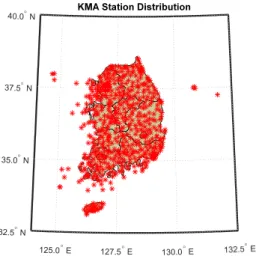 Fig. 2. Spatial distribution of AWS and ASOS