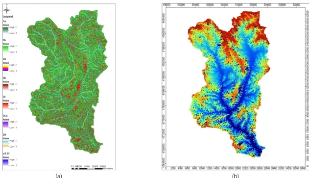 Fig. 8. Distribution of stability domains for Choyang creek basin by stream power
