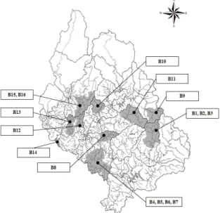 Fig. 1. Selected watersheds in study area
