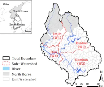 Fig. 2. Map of study watershed (Han River)