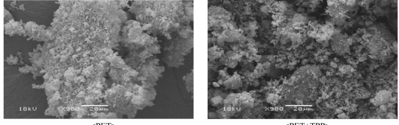 Fig. 6. Image analysis of PET by hydrolysis reaction at 240℃.