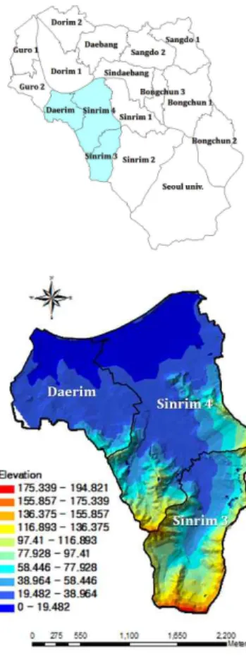 Fig. 4. Recent Flooded area (2010, 2011, Seoul Metropolitan Government)