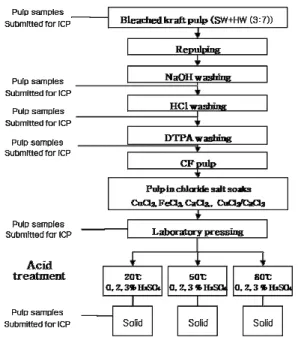 Fig. 1. Flow chart for processing samples from  bleached kraft pulps.