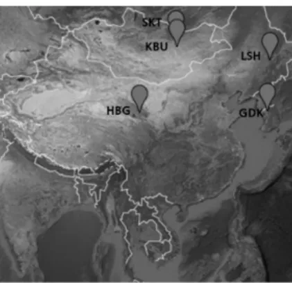 Fig. 1. Study area and validation sites
