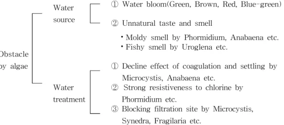 Fig. 1 Effect of algae on water treatment process.