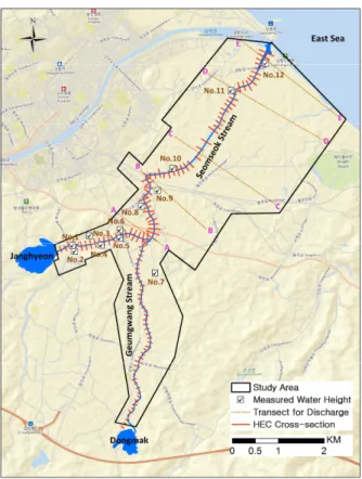 Fig. 2. Study area for JH and DM reservoirs break