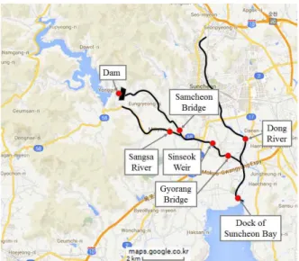Fig. 3. Locations of Water Temperature Observation
