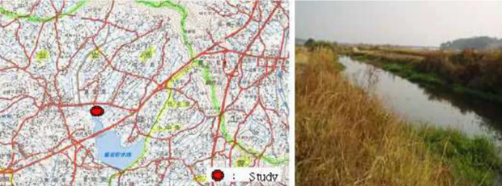 Fig. 1. Location of Study Site (Seosan, Chungnam) and Dodang River from Left1. 서 론농촌지역의 오염원은 도시지역과 다르게 대부분이 비점오염원이며, 비점오염물질은 오염정도가 비교적 저농도이면서 넓은 면적에서 대량으로 유출되는 특성이 있다.따라서 도시지역처럼 하수처리시설 등의 환경기초시설에의해 오염물질 배출량을 감소시키는 방안은 현실적으로어렵다고 할 수 있겠다(MAFRA and RRI, 1998;