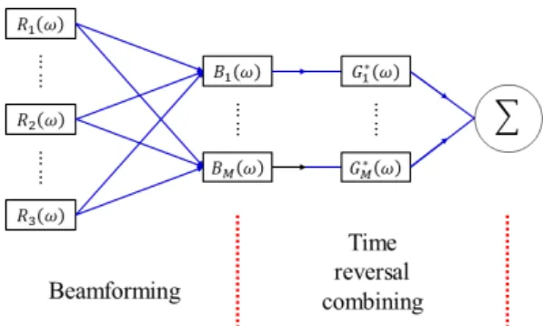 Fig. 2. Block diagram of passive time reversal pro- pro-cessing with beam diversity.