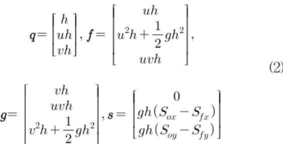 Fig. 1. Unstructured Finite Volume Model of a Triangle and a Rectangle Grid System에서는 Gerris모형이 개발되면서 적응적 메쉬세분화 기법에 관한 연구가 활발히 진행되었으며, 다양한 기법을 접목시켜 효율적인 격자의 생성 및 해석방법에 대한 연구를시도하고 있다