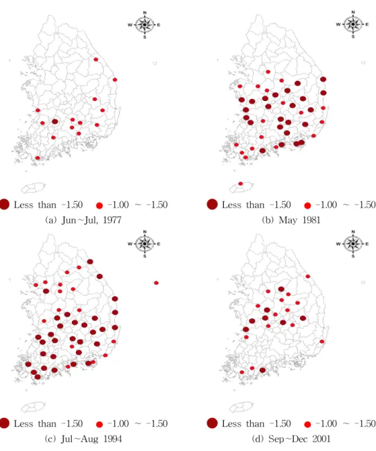 Fig. 4 Historical Drought Event Monitored by SPI (6)