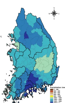 Fig. 5. Spatial Map of Annual Mean Precipitation