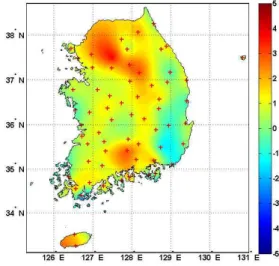 Fig. 9. A Comparison of Spatio-temporal Distribution of Regression Coefficient between OR and QR 증가 경향을 보다 현실적으로 평가하고 있음을 확인할 수있었다.Fig