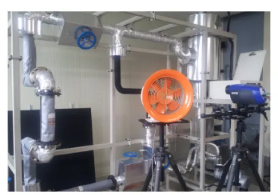 Fig. 3 Cooling device 3.3.  열유동 시스템 본  연구를  위하여  ASTM A106 Gr.B 탄소강  재 질의  2.5 inch  배관을  사용하여  Fig