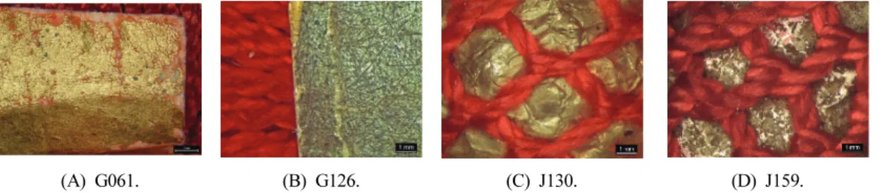 Figure  10.  Optical  micrography  of  the  gilt  paper  of  Bosu.