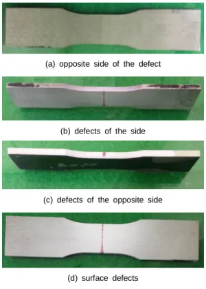 Fig. 5 The defect detection of shallow depth micro defect specimen by the liquid penetrant