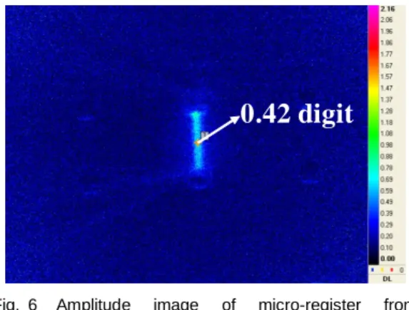 Fig. 6 Amplitude image of micro-register from lock-in infrared microscope